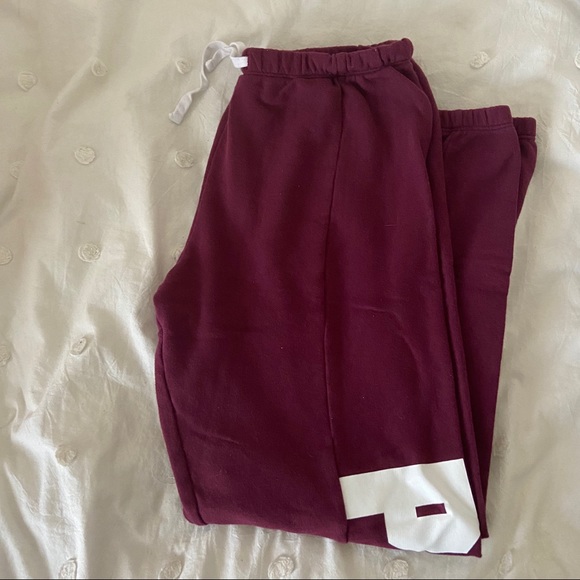 PINK Burgundy Jogger Sweatpants - Picture 2 of 4